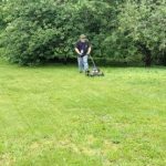 Steve mowing